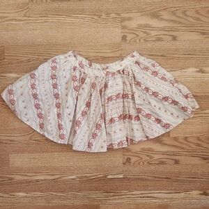 EUC Free People A-Line Floral Patterned Cream Mini Skirt, Size M